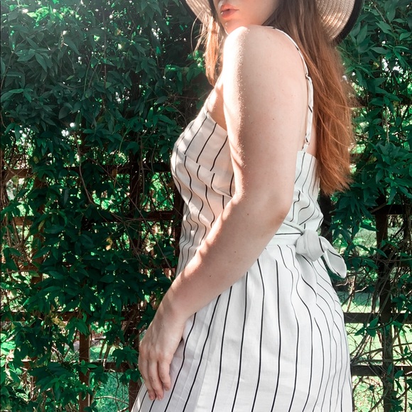 Two Way Wear Striped Midi Length Brunch Dress - Picture 5 of 5